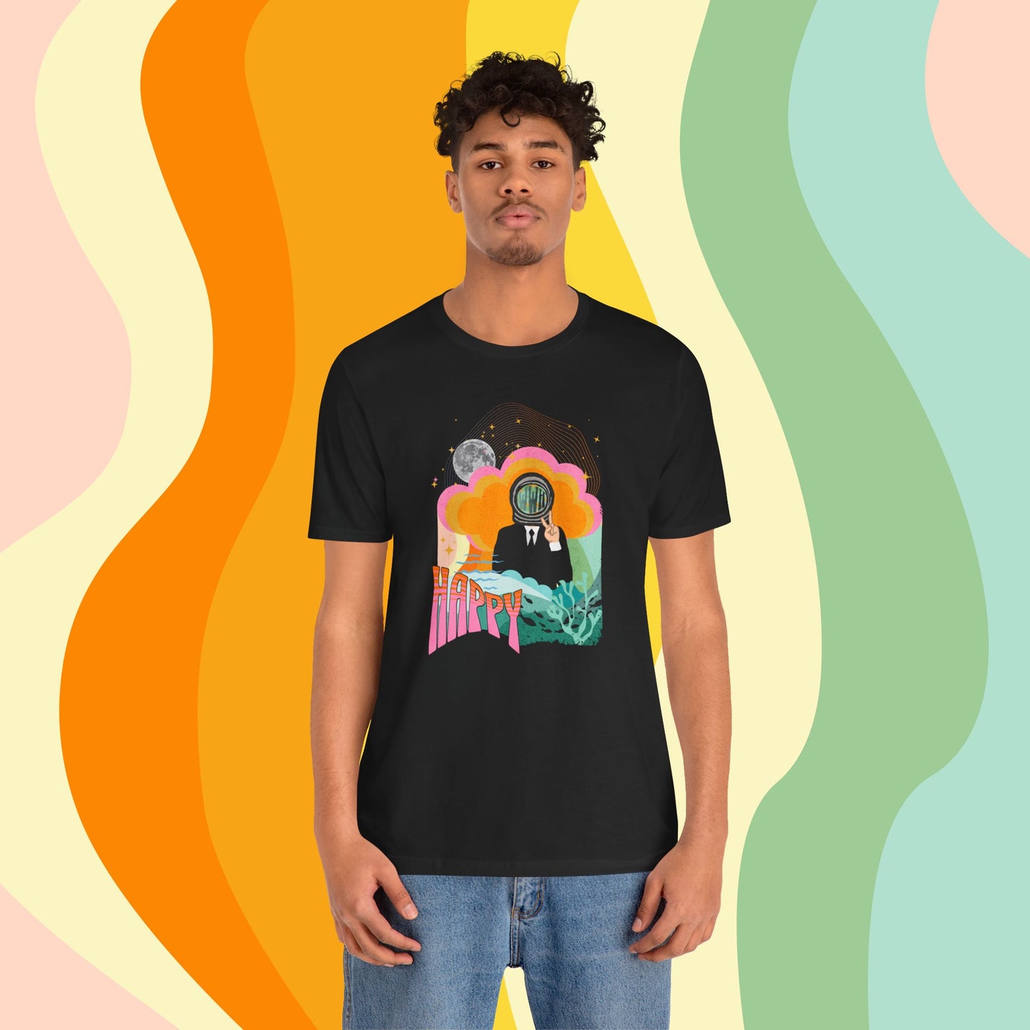 Jin 1960s Retro Unisex Jersey Short Sleeve Tee