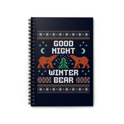 Good Night Winter Bear Spiral Notebook
