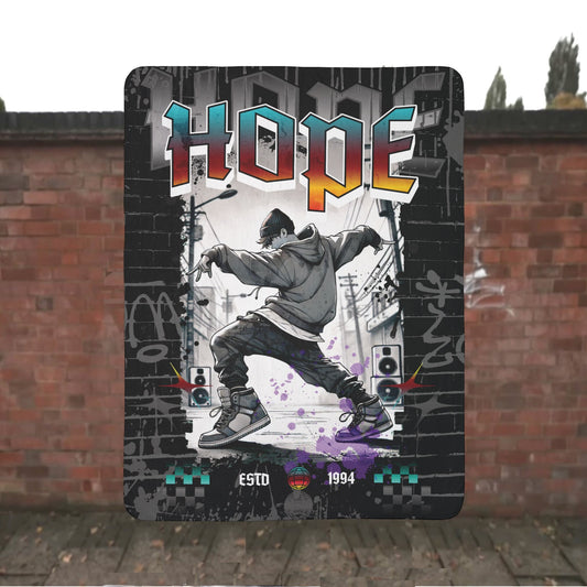 Hobi 1990s Hip-Hop Retro Sherpa Fleece Blanket