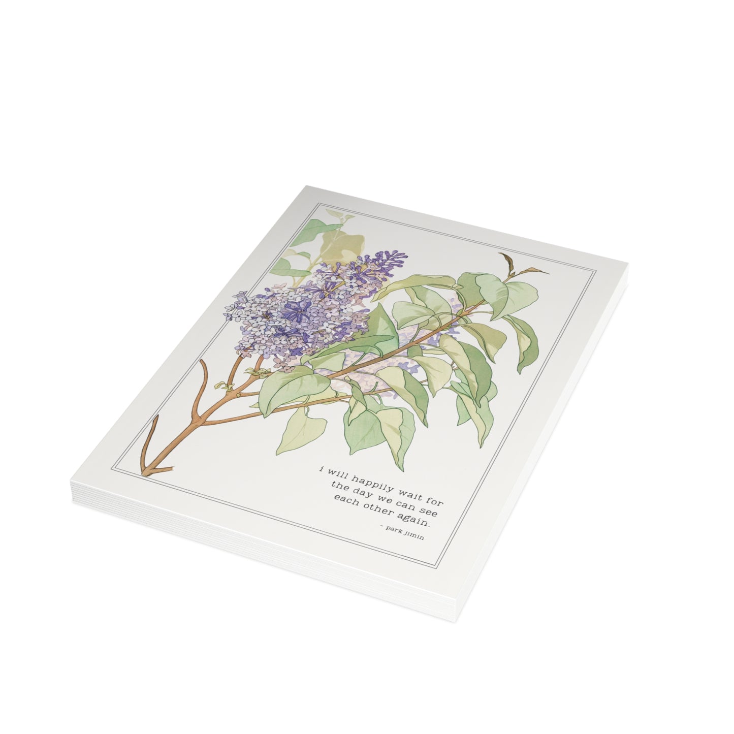 Fanmade BTS Greeting Card - Jimin Love & Friendship Quote  - Vintage Floral Artwork