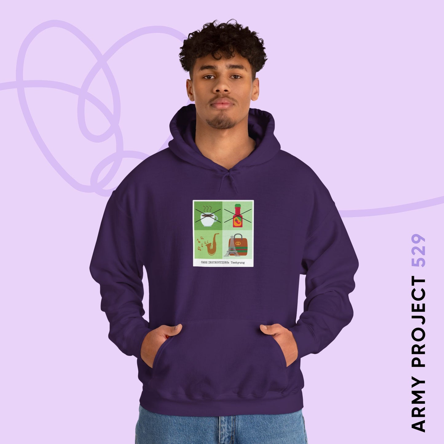 Taehyung Hoodie - Funny Fanmade BTS Merch - Care Instructions - Cozy Unisex Sweatshirt