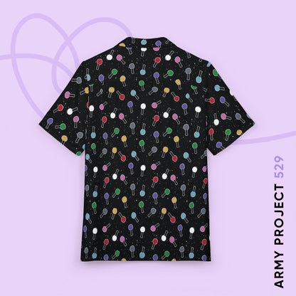 Ma City Map Lightstick Unisex Hawaiian Button-Down Shirt