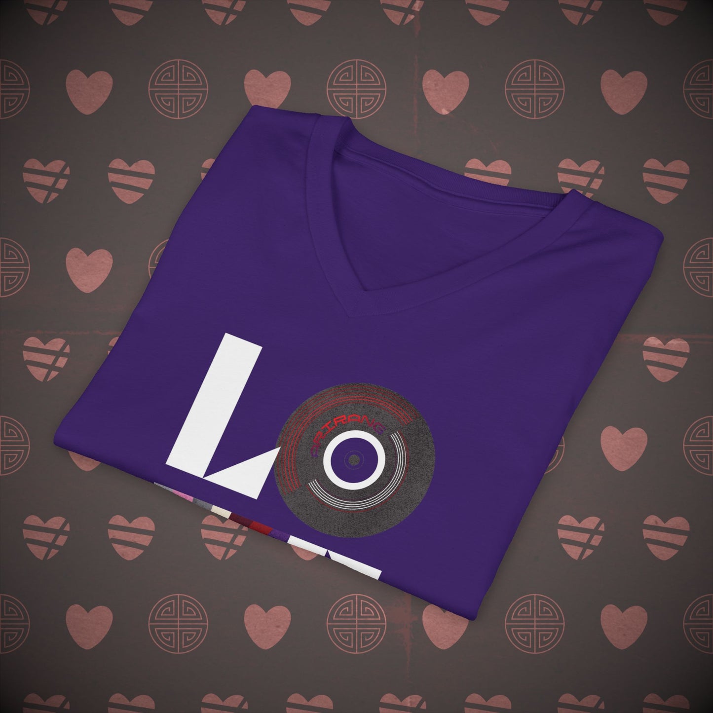 OT7 V-Neck Shirt - Love Record - Unisex Jersey T-Shirt