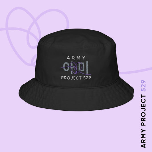 ARMY Project 529 Bucket Hat - Embroidered ARMY Merch - Classic Black Unisex Hat