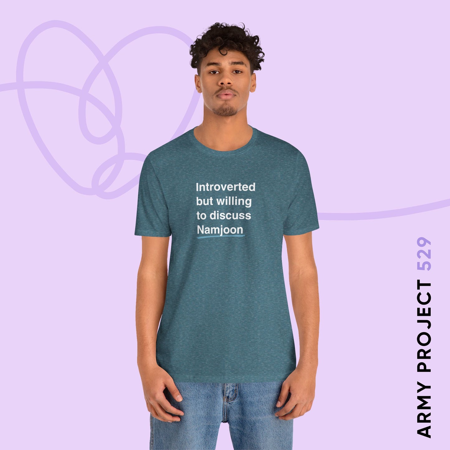 Namjoon Bias Shirt - Introverted But Willing to Discuss Namjoon - Fanmade BTS Merch - Unisex Jersey T-Shirt