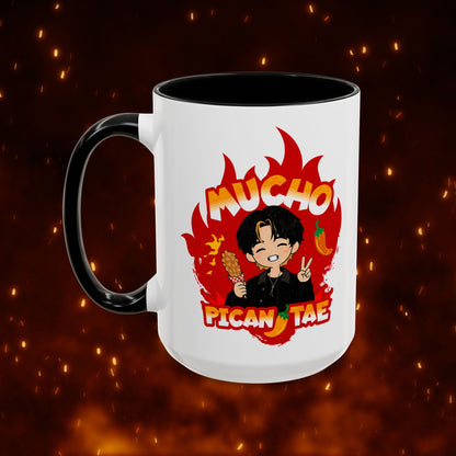 Taehyung Coffee Mug - Mucho PicanTae - 15 oz Two-Tone Ceramic