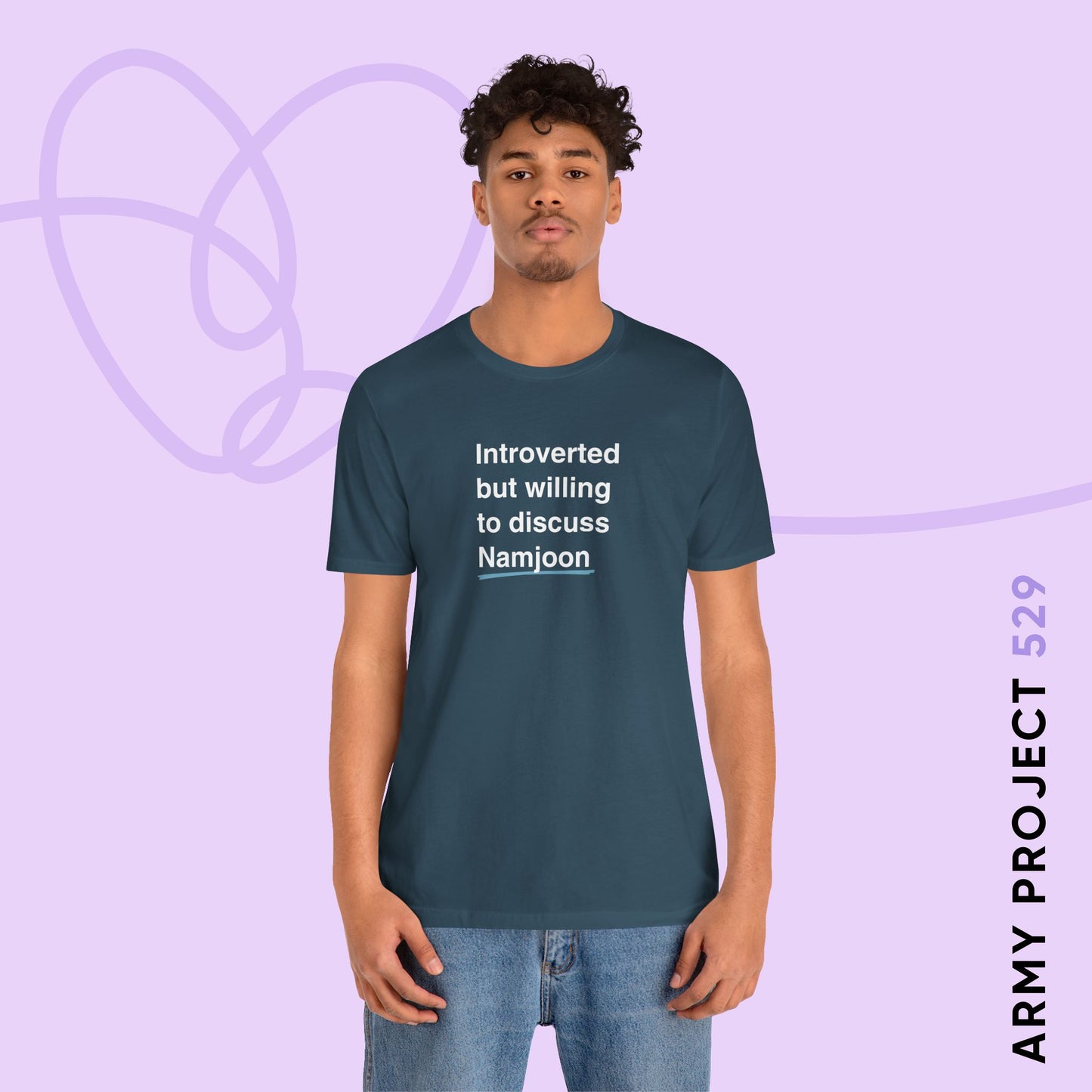 Namjoon Bias Shirt - Introverted But Willing to Discuss Namjoon - Fanmade BTS Merch - Unisex Jersey T-Shirt
