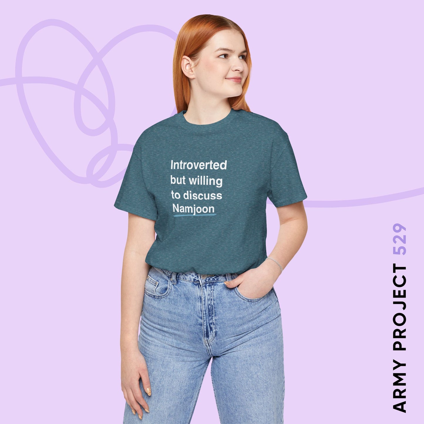 Namjoon Bias Shirt - Introverted But Willing to Discuss Namjoon - Fanmade BTS Merch - Unisex Jersey T-Shirt