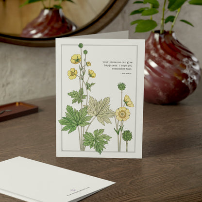 Fanmade BTS Greeting Card - Jin Appreciation Quote - Vintage Floral Artwork