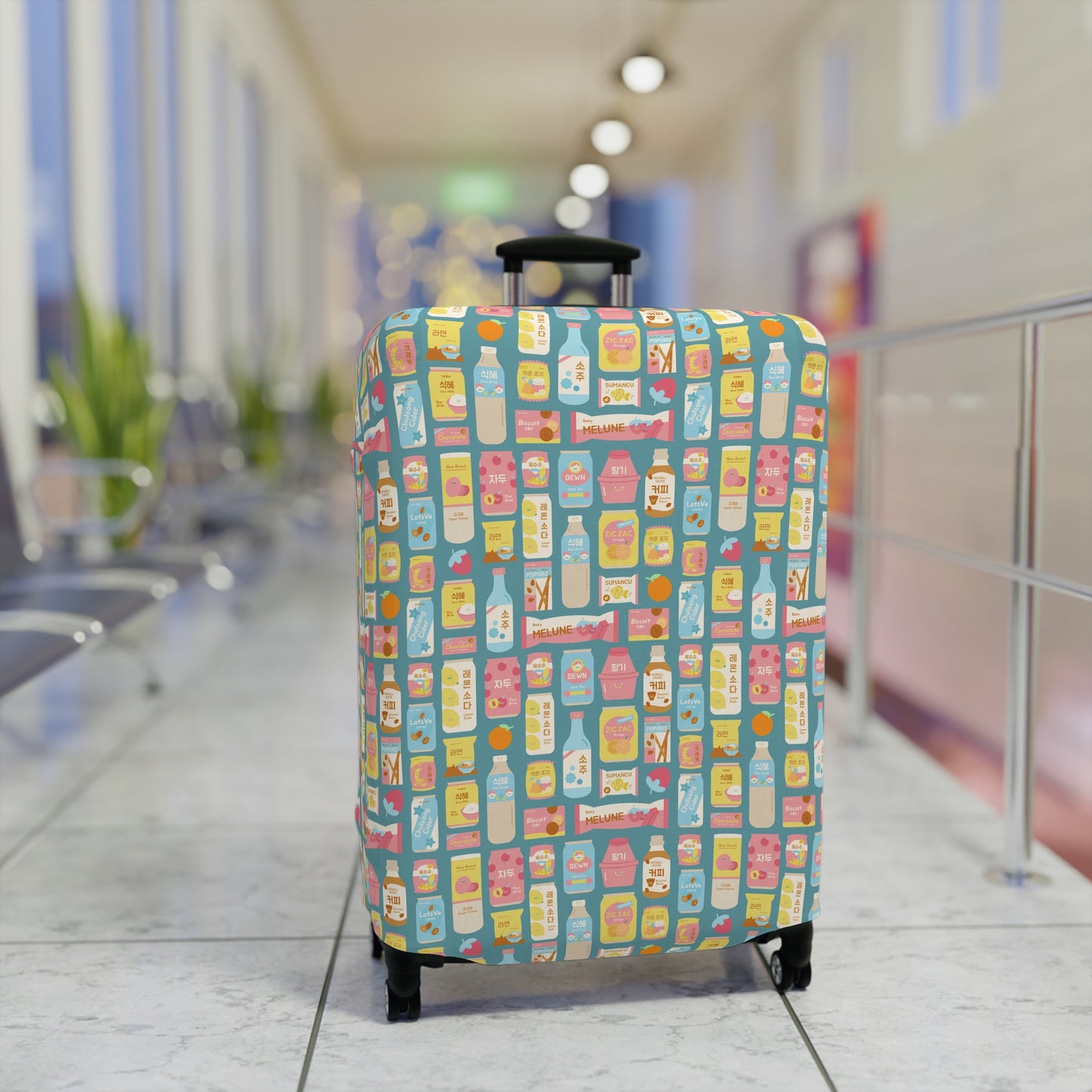 Sweet Pastel Korean Snacks Luggage Cover