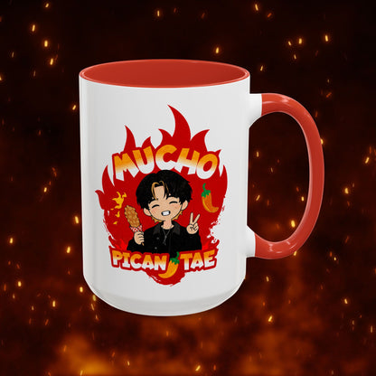 Taehyung Coffee Mug - Mucho PicanTae - 15 oz Two-Tone Ceramic