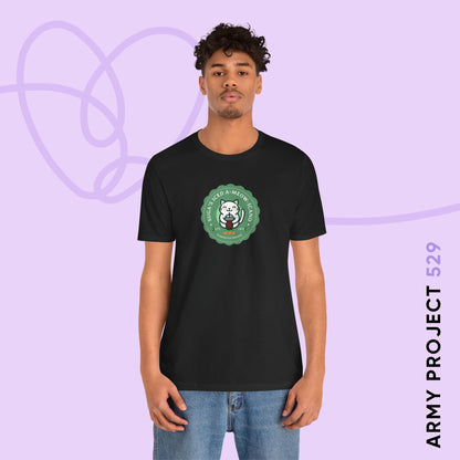 Yoongi Short Sleeve Shirt - Cute Fanmade BTS Merch - SUGA's Iced A-meow-icano - Soft Unisex T-Shirt