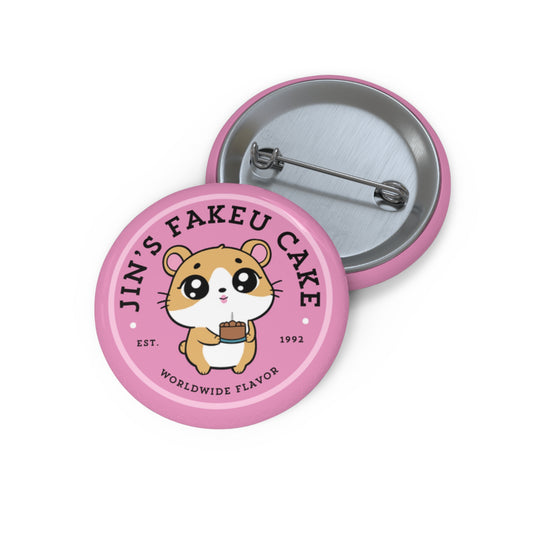 Jin Button Pin - Cute Fanmade BTS Merch - Jin's Fakeu Cake - Durable ARMY Accessory