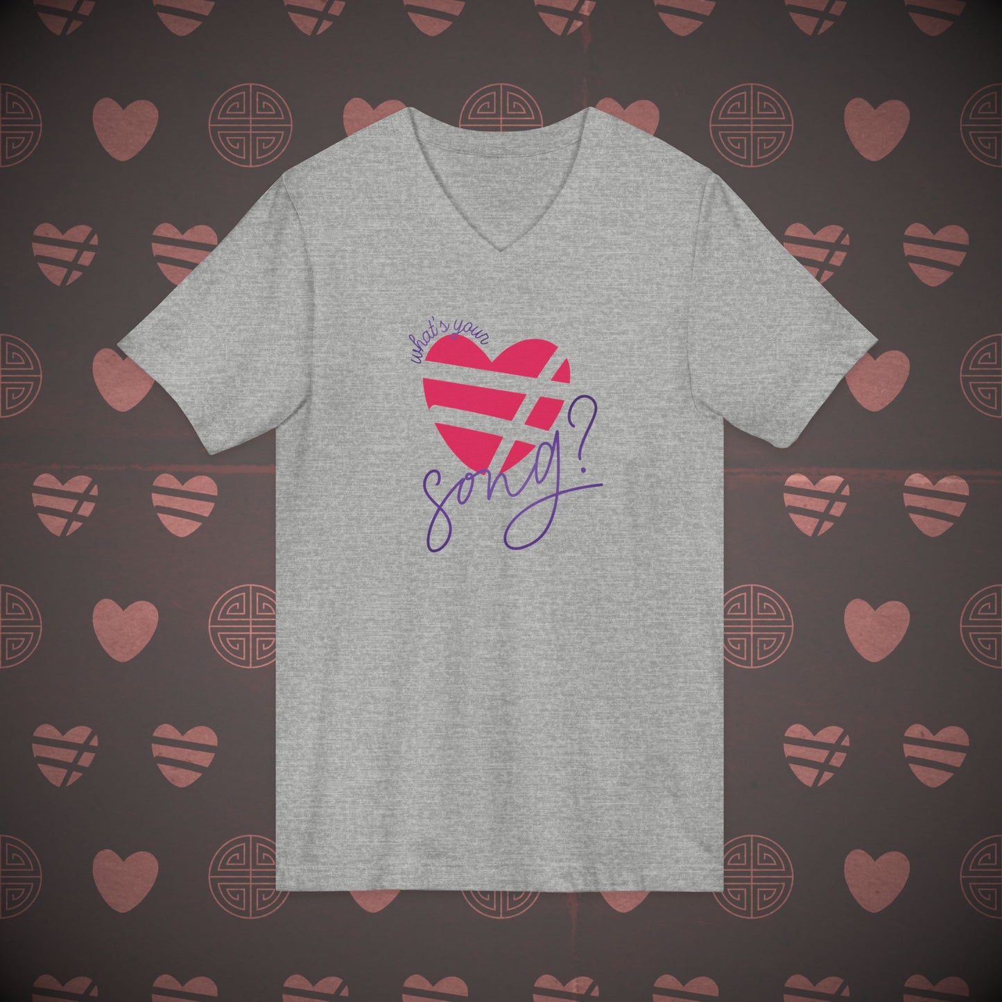 OT7 V-Neck Shirt - What's Your Love Song? - Unisex Jersey T-Shirt