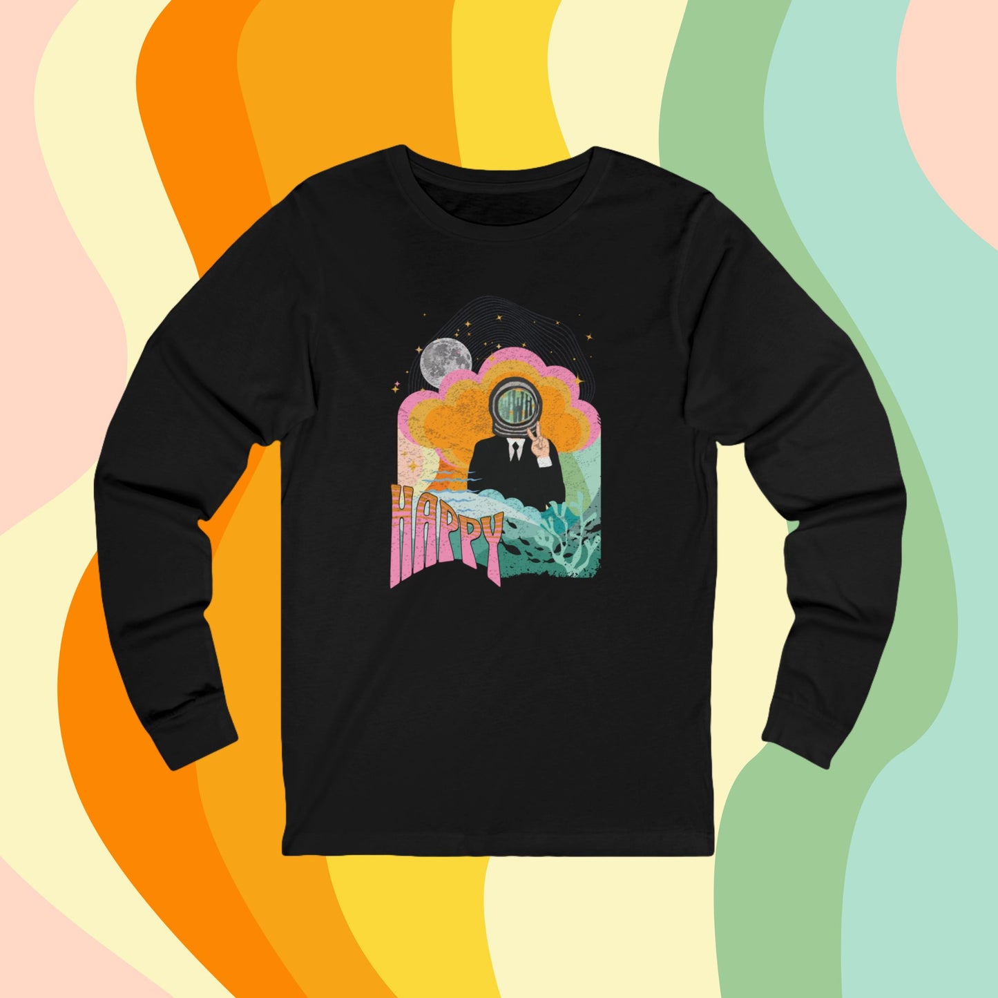 Jin Long Sleeve Shirt - Fanmade BTS Retro Series - 60s Mod Aesthetic - Soft Unisex T-Shirt