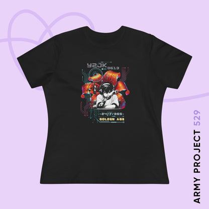 Jung Kook Women's Tee - BTS Fanmade Retro Series - Y2K Gamer Aesthetic - Soft Jersey T-Shirt