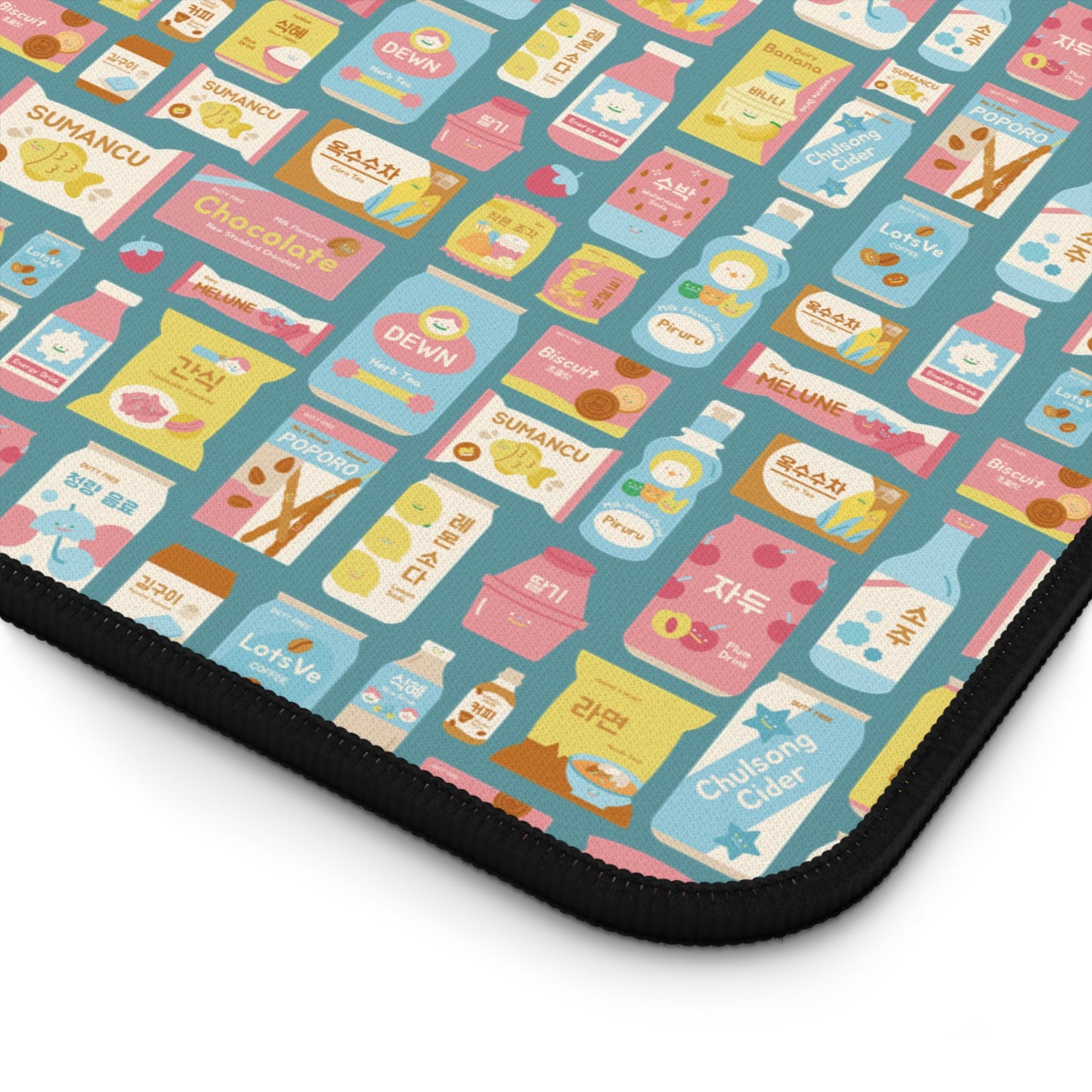 Sweet Pastel Korean Snacks Desk Mat - Cute K-Pop Desk Accessories