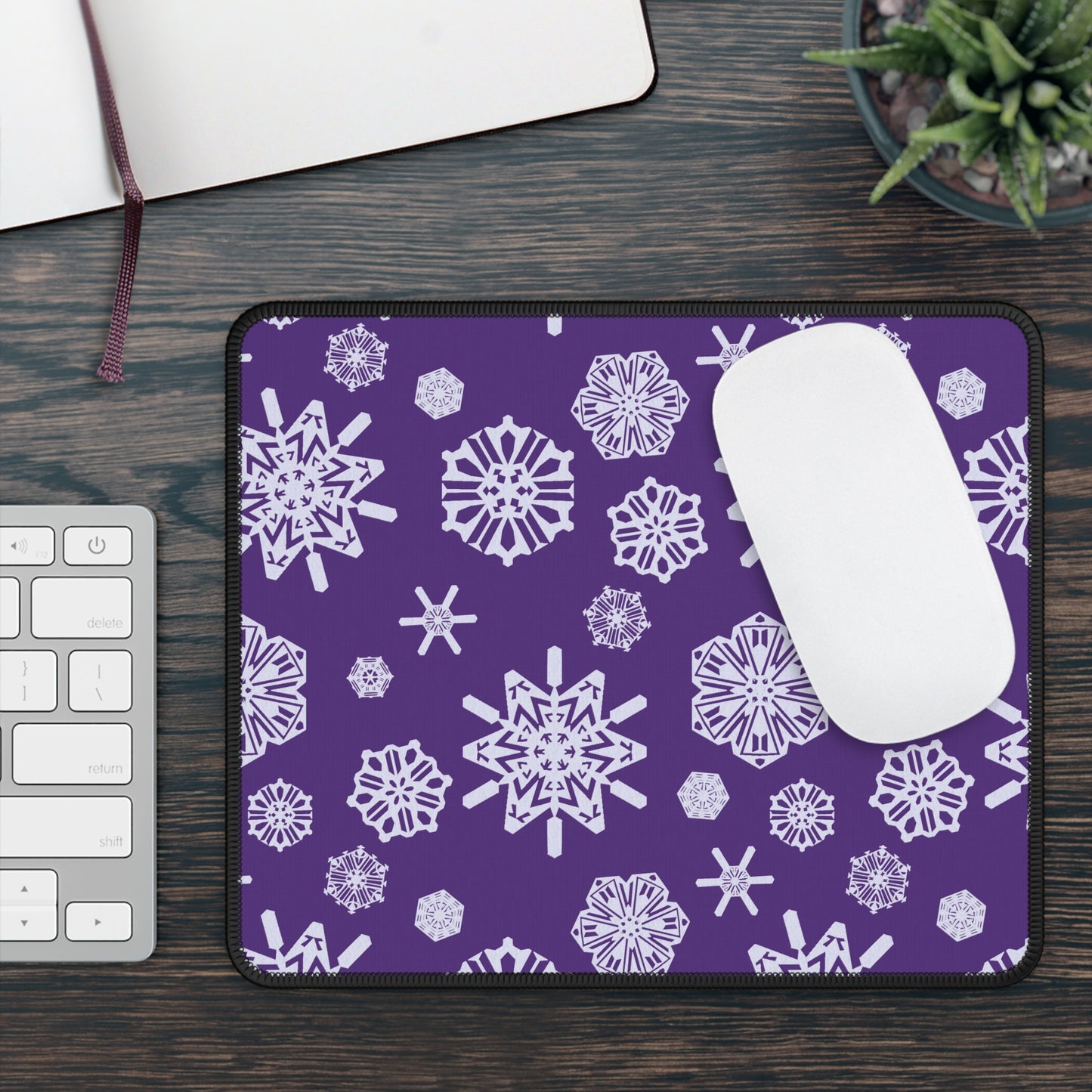 OT7 Mouse Pad - Secret Snowflakes (Purple) - Fanmade BTS Desk Accessories