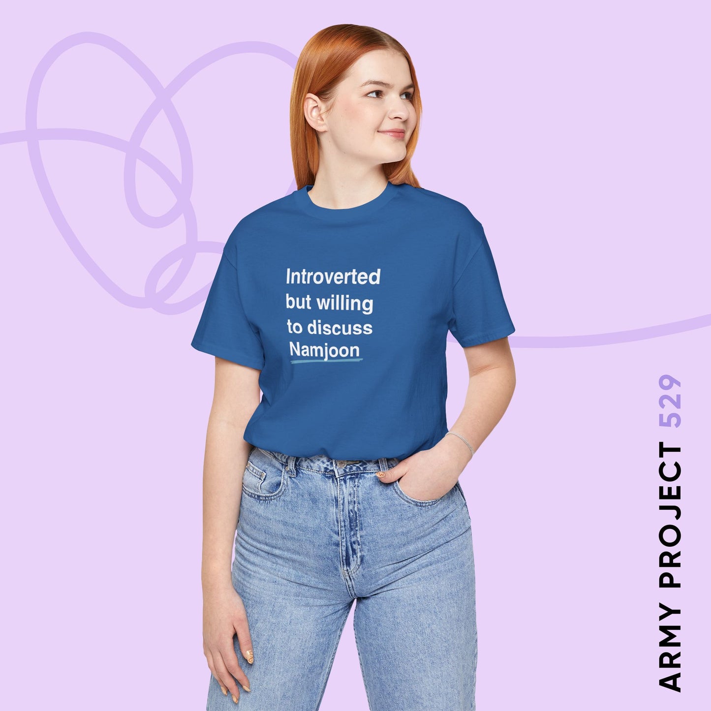 Namjoon Bias Shirt - Introverted But Willing to Discuss Namjoon - Fanmade BTS Merch - Unisex Jersey T-Shirt