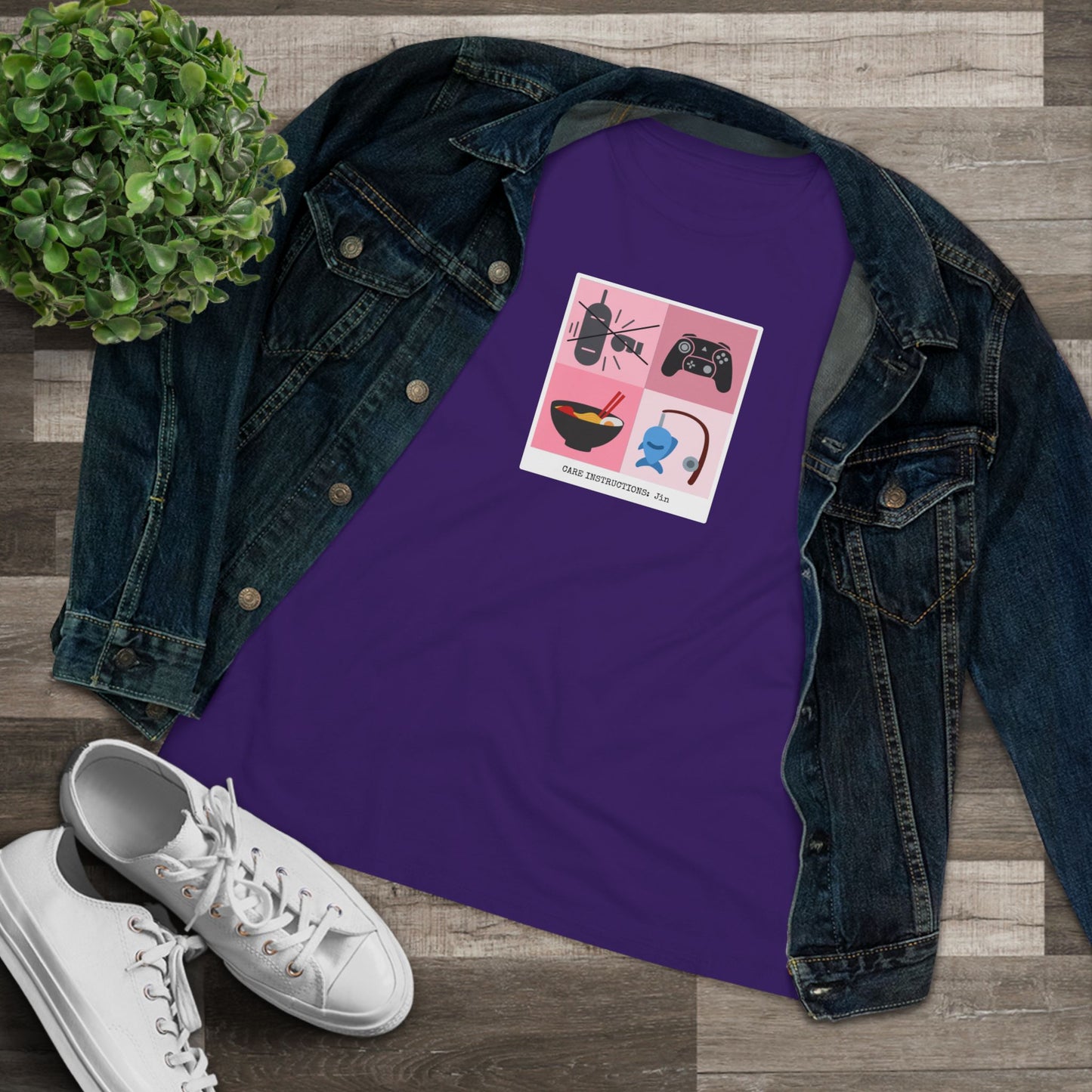 Jin Women's Tee - Funny Fanmade BTS Merch - Care Instructions - Soft Jersey T-Shirt