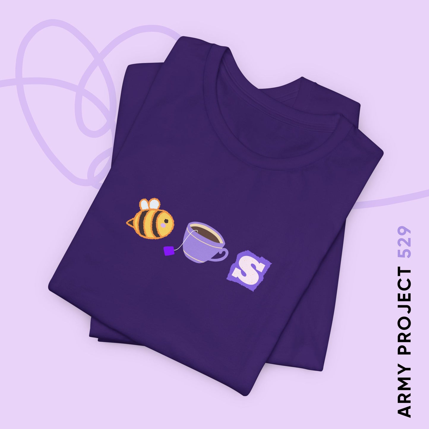 OT7 Short Sleeve Shirt - Bee Tea Ess - Fanmade BTS Merch - Unisex Jersey T-Shirt