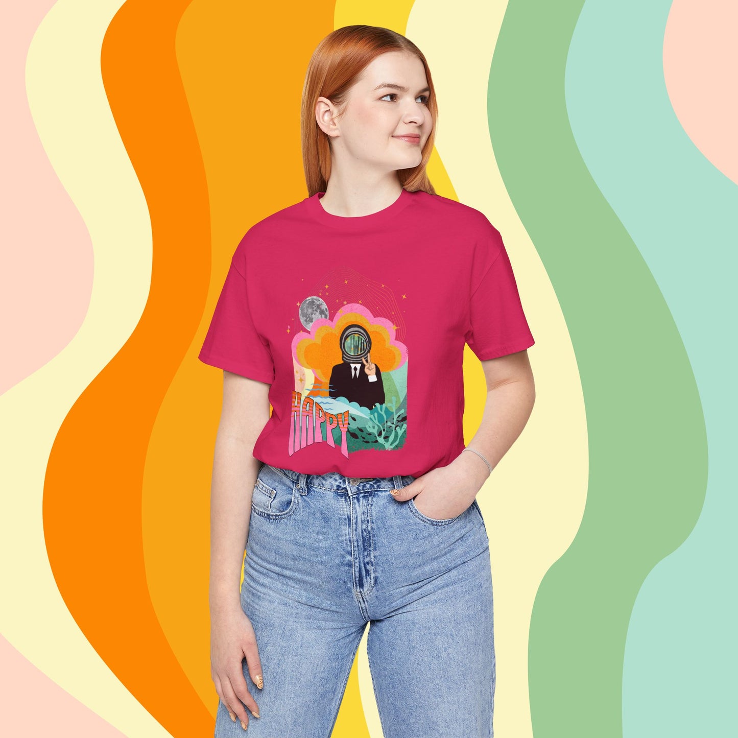 Jin 1960s Retro Unisex Jersey Short Sleeve Tee