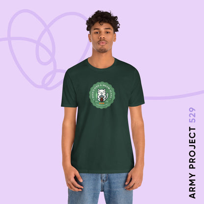 Yoongi Short Sleeve Shirt - Cute Fanmade BTS Merch - SUGA's Iced A-meow-icano - Soft Unisex T-Shirt