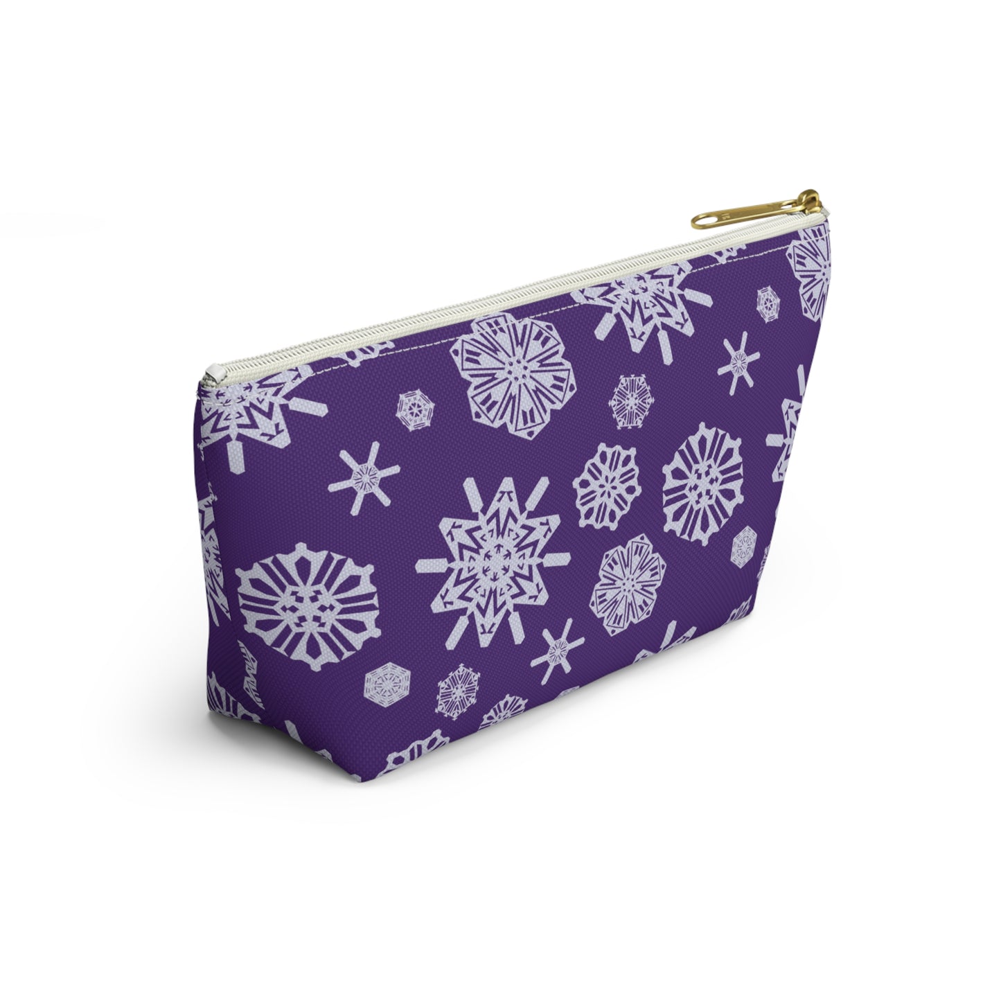 OT7 Cosmetics Bag - Secret Snowflakes (Purple) - Fanmade BTS Toiletry Bag - Flat Bottom Zipper Pouch