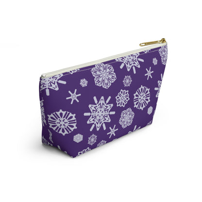 OT7 Cosmetics Bag - Secret Snowflakes (Purple) - Fanmade BTS Toiletry Bag - Flat Bottom Zipper Pouch