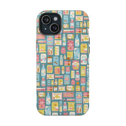 Sweet Pastel Korean Snacks Magnetic Tough Phone Case - Cute K-Pop Merch - iPhone, Galaxy, Pixel Cover