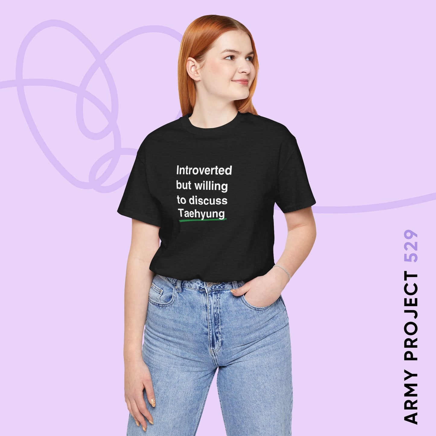 Taehyung Bias Shirt - Introverted But Willing to Discuss Taehyung - Fanmade BTS Merch - Unisex Jersey T-Shirt