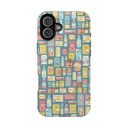 Sweet Pastel Korean Snacks Magnetic Tough Phone Case - Cute K-Pop Merch - iPhone, Galaxy, Pixel Cover