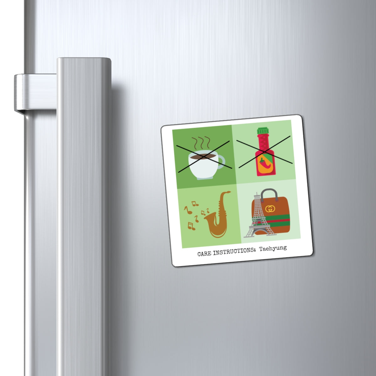 Taehyung Fridge Magnet - Care Instructions - Subtle ARMY Decor