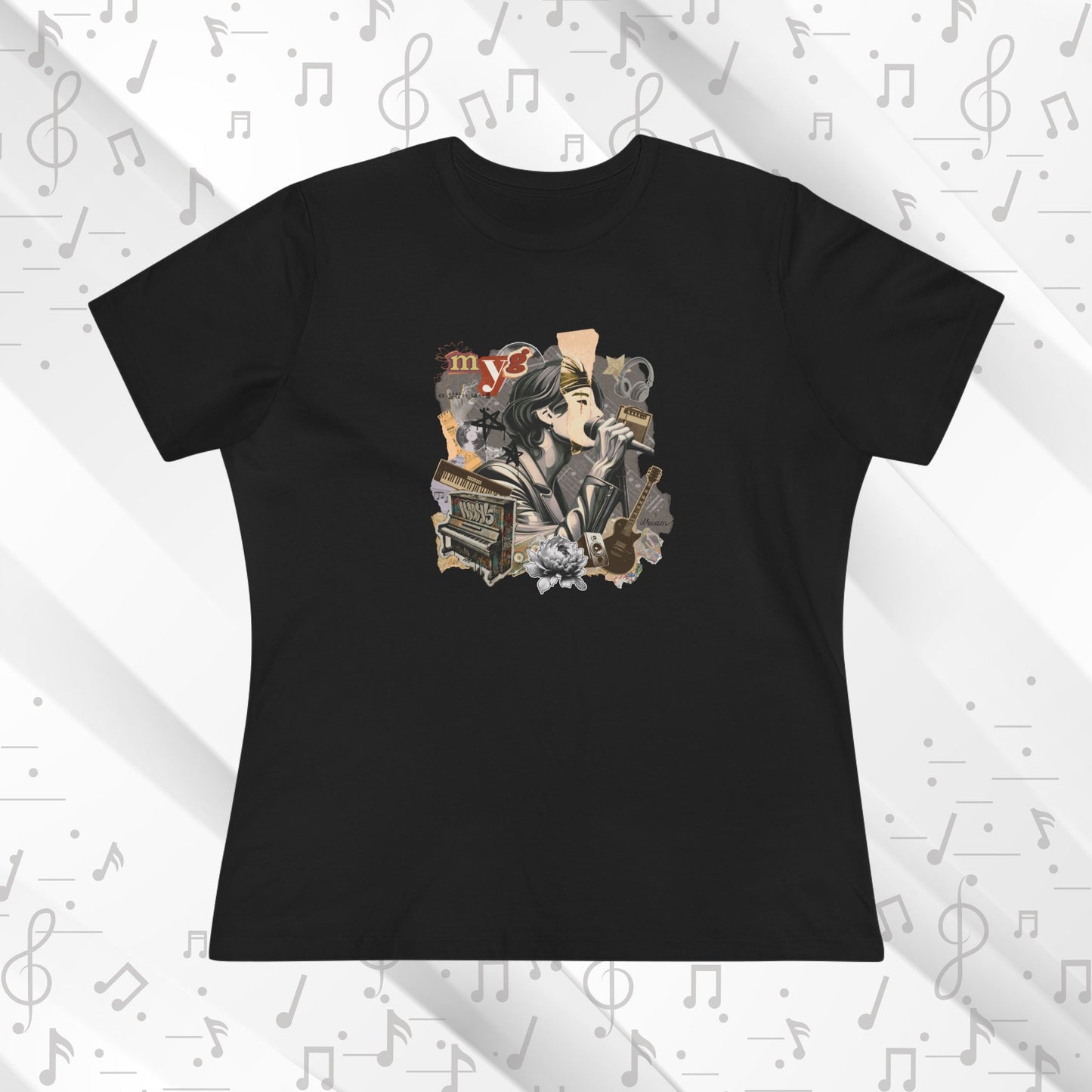 Yoongi Women's Tee - BTS Fanmade Retro Series - 2010s Rock Aesthetic - Soft Jersey T-Shirt
