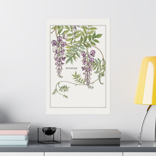 Vintage Floral Wall Art - Borahae - Fanmade BTS Home Decor - Matte Poster