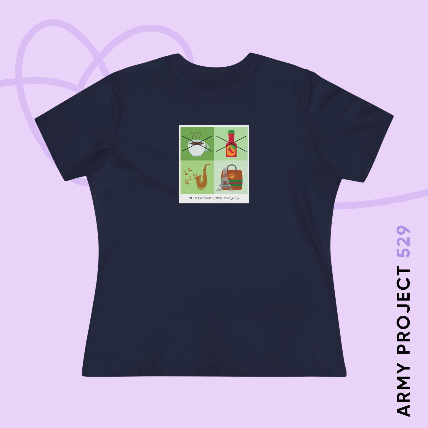 Taehyung Women's Tee - Funny Fanmade BTS Merch - Care Instructions - Soft Jersey T-Shirt