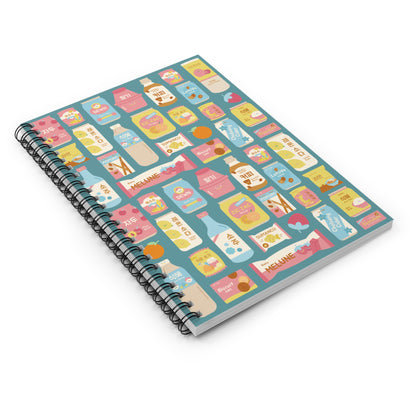 Sweet Pastel Korean Snacks Spiral Notebook
