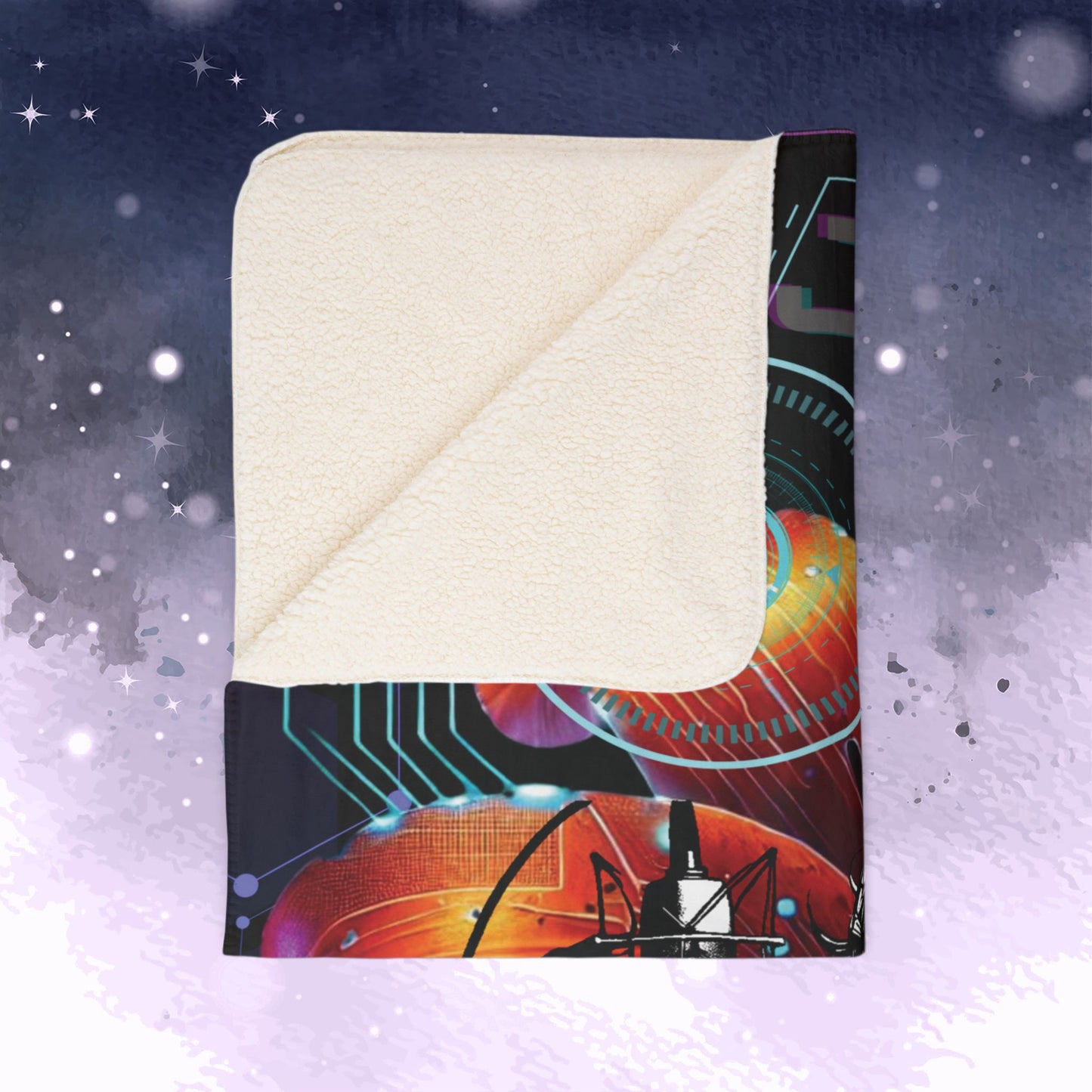 Jung Kook Throw Blanket - Retro Series - Y2K Gamer Aesthetic - Cozy Fleece Sherpa Blanket