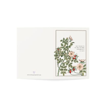 Fanmade BTS Greeting Card - Jung Kook Motivational Quote - Vintage Floral Artwork