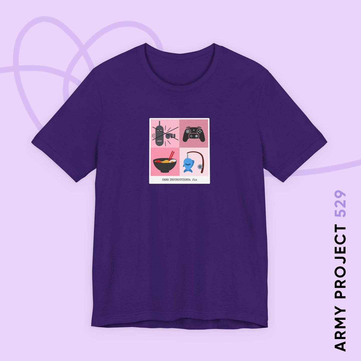 Jin Short Sleeve Shirt - Funny Fanmade BTS Merch - Care Instructions - Soft Unisex T-Shirt