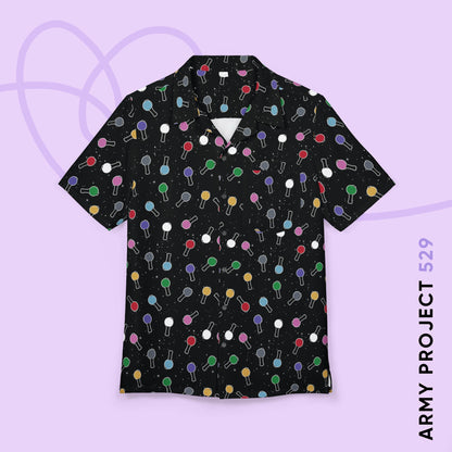 Ma City Map Lightstick Unisex Hawaiian Button-Down Shirt