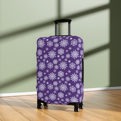 OT7 Luggage Cover - Secret Snowflakes (Purple) - Fanmade BTS Travel Accessories - Suitcase Cover