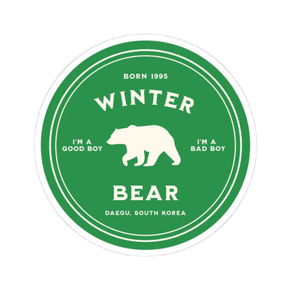 Taehyung Vinyl Sticker - Fanmade BTS Nickname Merch - Winter Bear - Permanent Adhesive