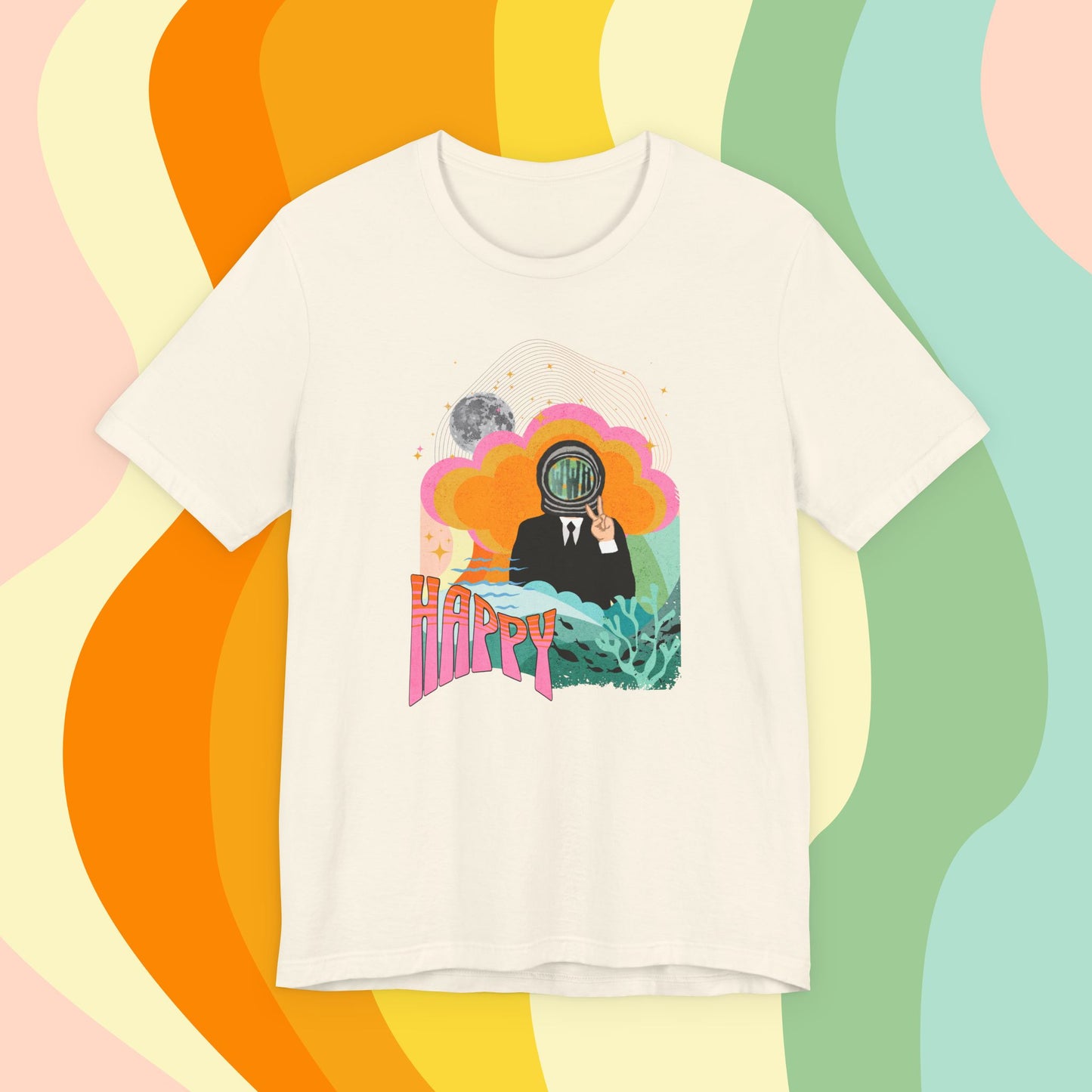 Jin 1960s Retro Unisex Jersey Short Sleeve Tee