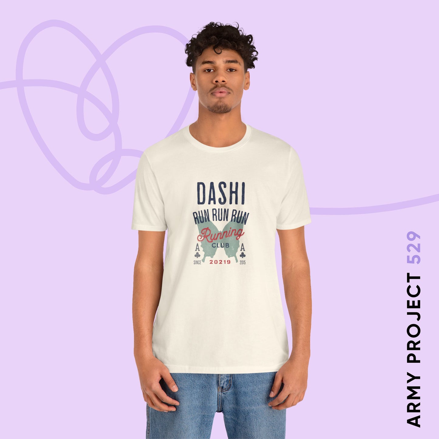 OT7 Short Sleeve Shirt - Dashi Running Club - Fanmade BTS Merch - Unisex Jersey T-Shirt