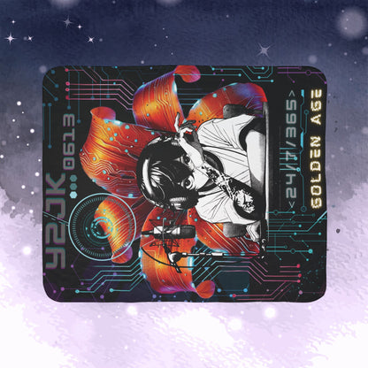 Jung Kook Throw Blanket - Retro Series - Y2K Gamer Aesthetic - Cozy Fleece Sherpa Blanket