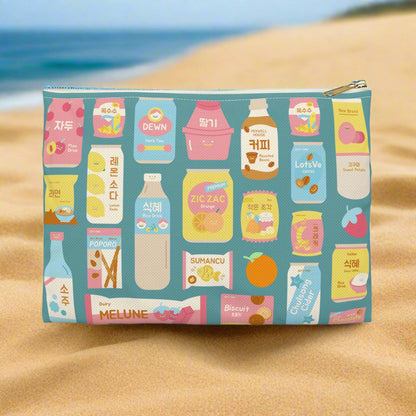 Sweet Pastel Korean Snacks Accessory Pouch