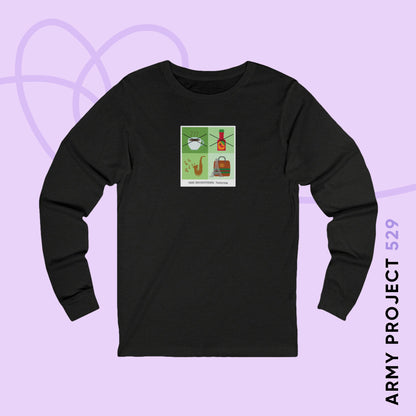 Taehyung Long Sleeve Shirt - Funny Fanmade BTS Merch - Care Instructions - Soft Unisex T-Shirt