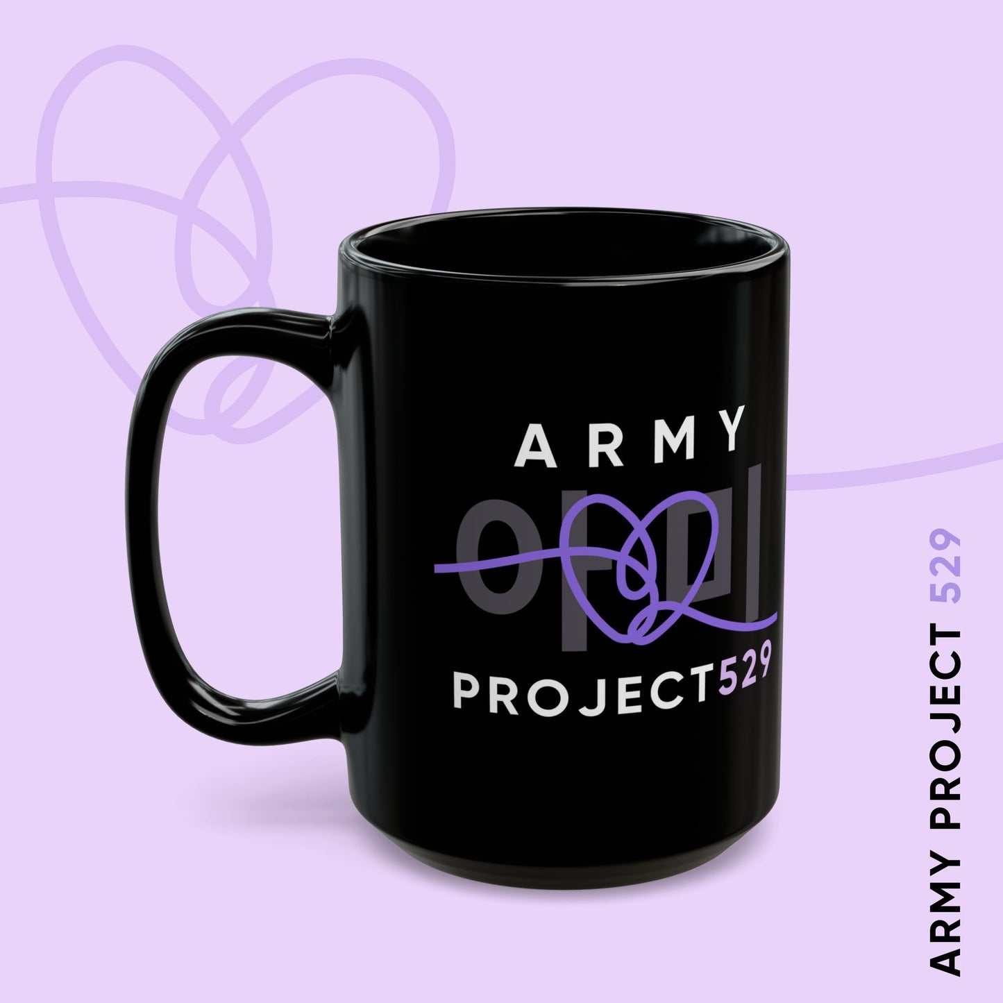 ARMY Project 529 Logo 15 oz Black Coffee Mug