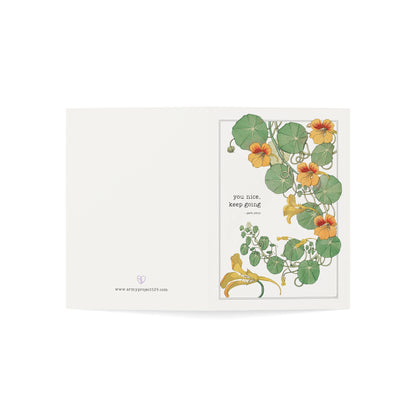 Fanmade BTS Greeting Card - Jimin Encouragement Quote - Vintage Floral Artwork